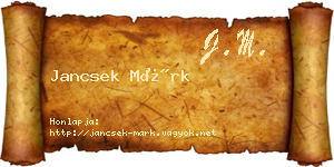 Jancsek Márk névjegykártya