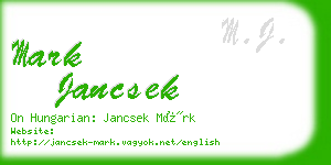mark jancsek business card